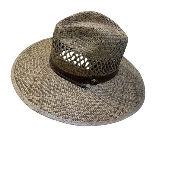 Summer Club Men's Tan Sun Protection Straw Cowboy Hats Size 7 1/8 - Picture 2 of 6